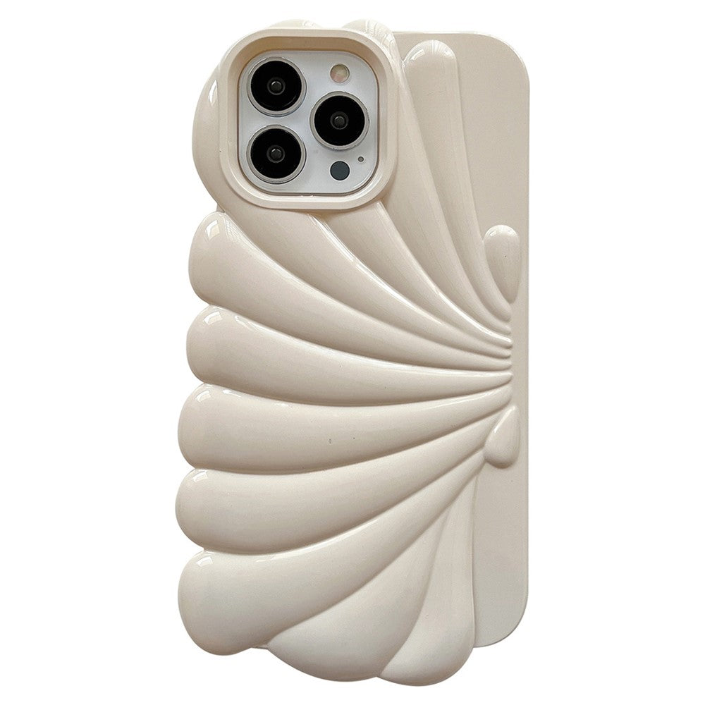 For iPhone 14 Pro Max Seashell Shape Phone Case Glossy Surface Soft TPU Phone Protective Cover