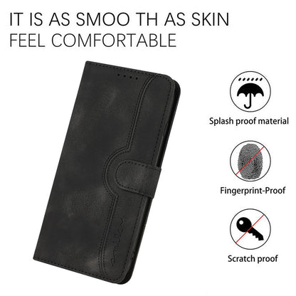 YX003 For iPhone 14 Pro Max Imprinted Smile Pattern Phone Case PU Leather Wallet Stand Cover