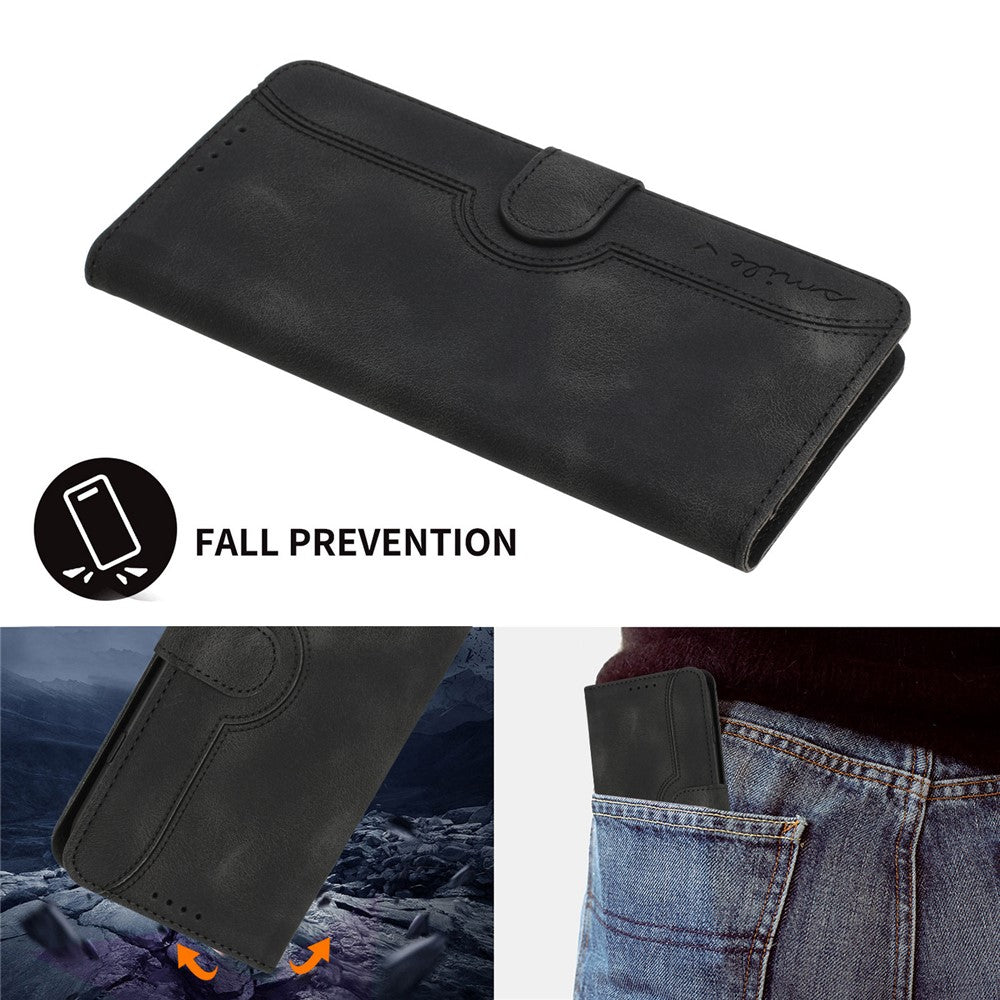 YX003 For iPhone 14 Pro Max Imprinted Smile Pattern Phone Case PU Leather Wallet Stand Cover