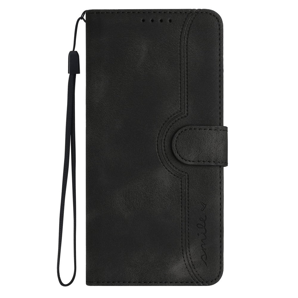 YX003 For iPhone 14 Pro Max Imprinted Smile Pattern Phone Case PU Leather Wallet Stand Cover