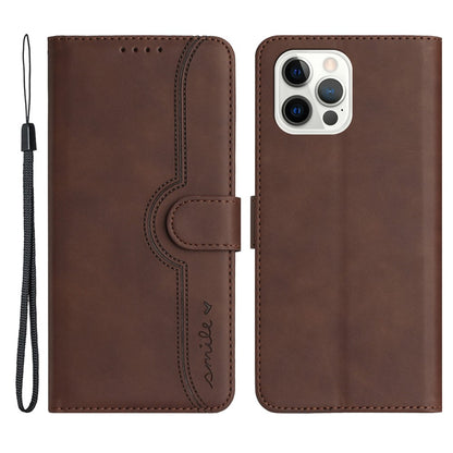 YX003 For iPhone 14 Pro Max Imprinted Smile Pattern Phone Case PU Leather Wallet Stand Cover