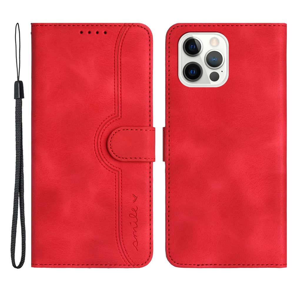 YX003 For iPhone 14 Pro Max Imprinted Smile Pattern Phone Case PU Leather Wallet Stand Cover