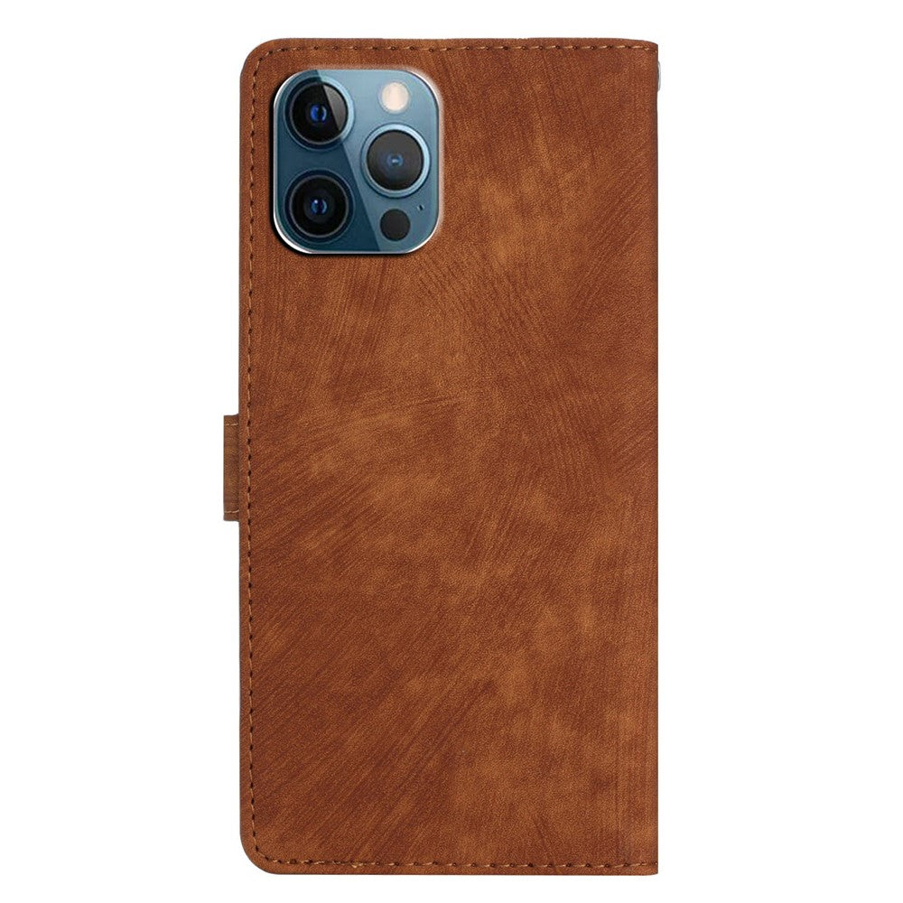 Wallet Shell for iPhone 14 Pro Max Solid Color Skin-touch PU Leather Anti-drop Stand Phone Case