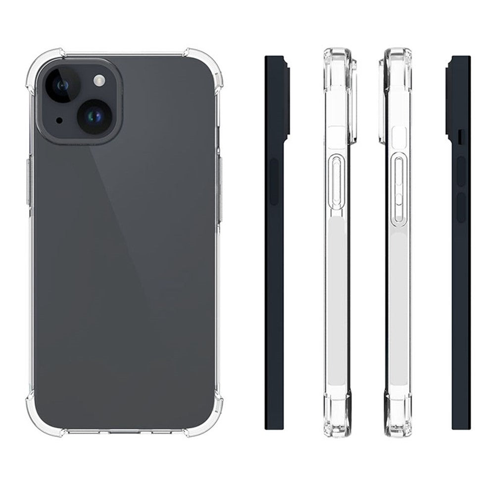 Anti-Slip Phone Case for iPhone 15 Plus , Four Corner Airbag Shock-Absorbed Corner Flexible TPU Phone Cover