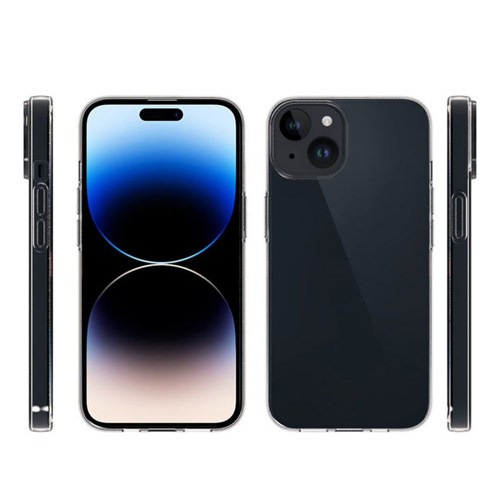 For iPhone 15 Glossy Waterproof TPU Cell Phone Case Shockproof Anti-Dust Mobile Phone Cover Shell