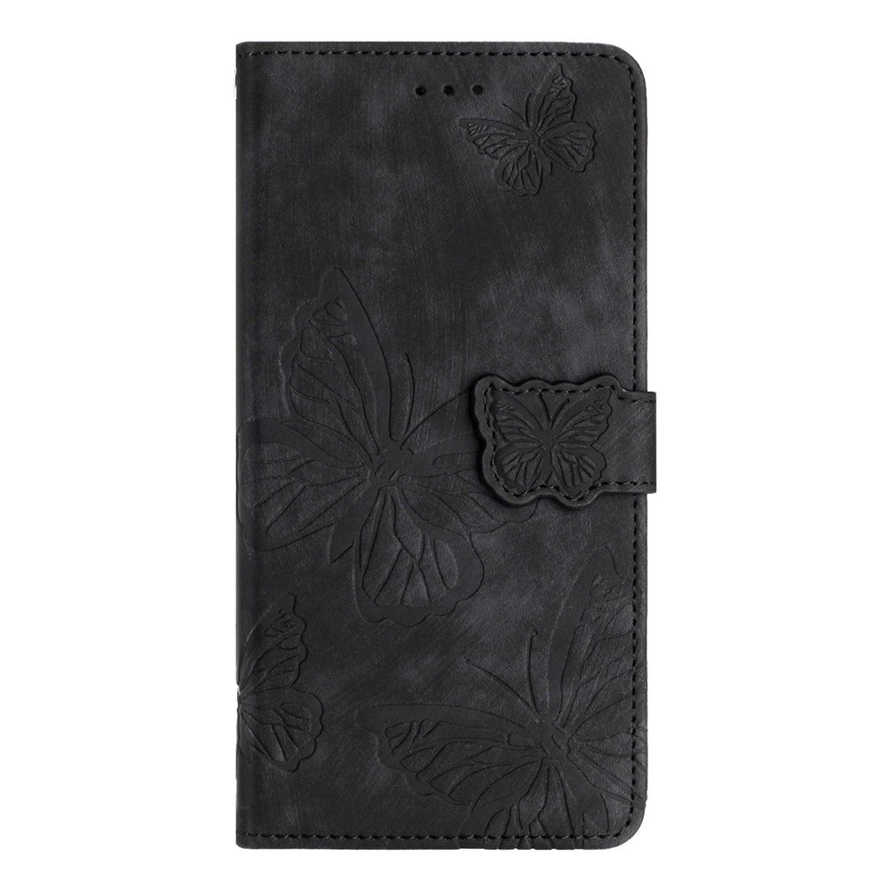 Shockproof Case for iPhone 14 Pro Max PU Leather Stand Wallet Butterfly Imprinted Skin-touch Phone Cover