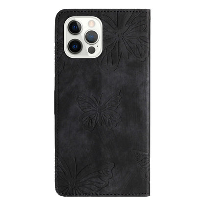 Shockproof Case for iPhone 14 Pro Max PU Leather Stand Wallet Butterfly Imprinted Skin-touch Phone Cover
