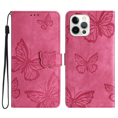 Shockproof Case for iPhone 14 Pro Max PU Leather Stand Wallet Butterfly Imprinted Skin-touch Phone Cover