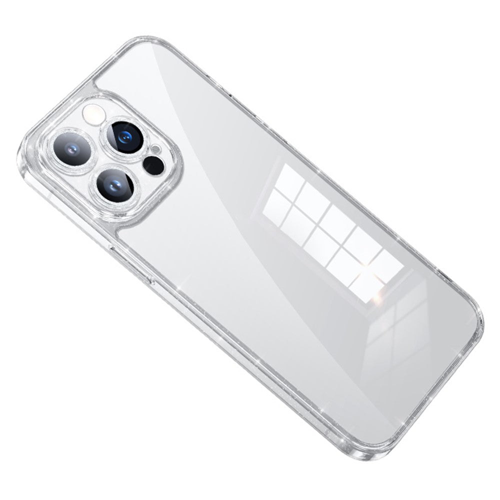 SULADA For iPhone 14 Pro Max Glitter Electroplating Phone Case Tempered Glass TPU Cover with Lens Protector