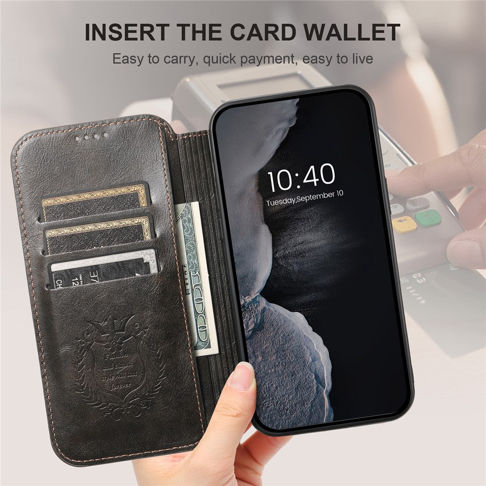 SUTENI J05 For iPhone 14 Pro Max Phone Leather Case Compatible with MagSafe Stand Wallet Cover