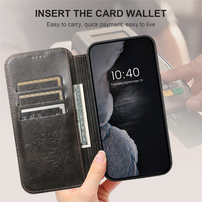 SUTENI J05 For iPhone 14 Pro Max Phone Leather Case Compatible with MagSafe Stand Wallet Cover