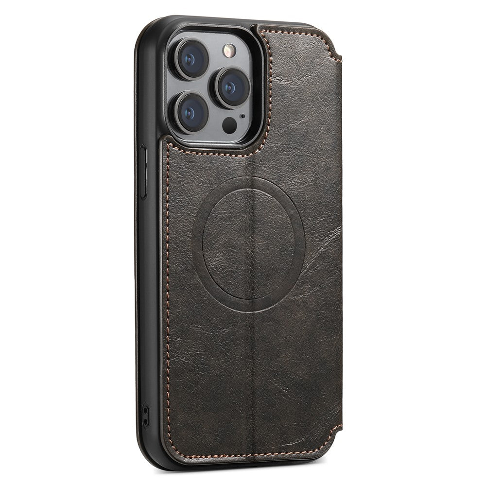 SUTENI J05 For iPhone 14 Pro Max Phone Leather Case Compatible with MagSafe Stand Wallet Cover