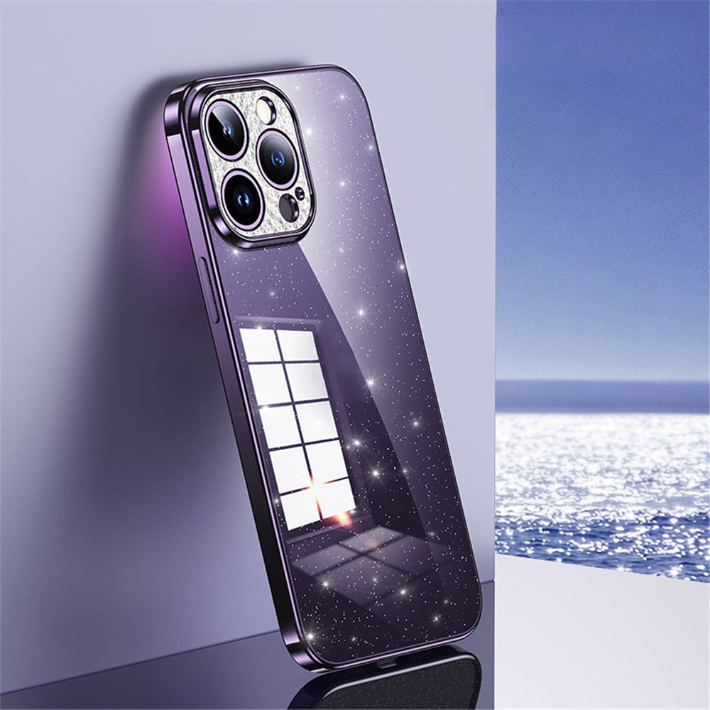 SULADA For iPhone 14 Pro Max Electroplating Phone TPU Case Rhinestone Decor Glitter Phone Cover
