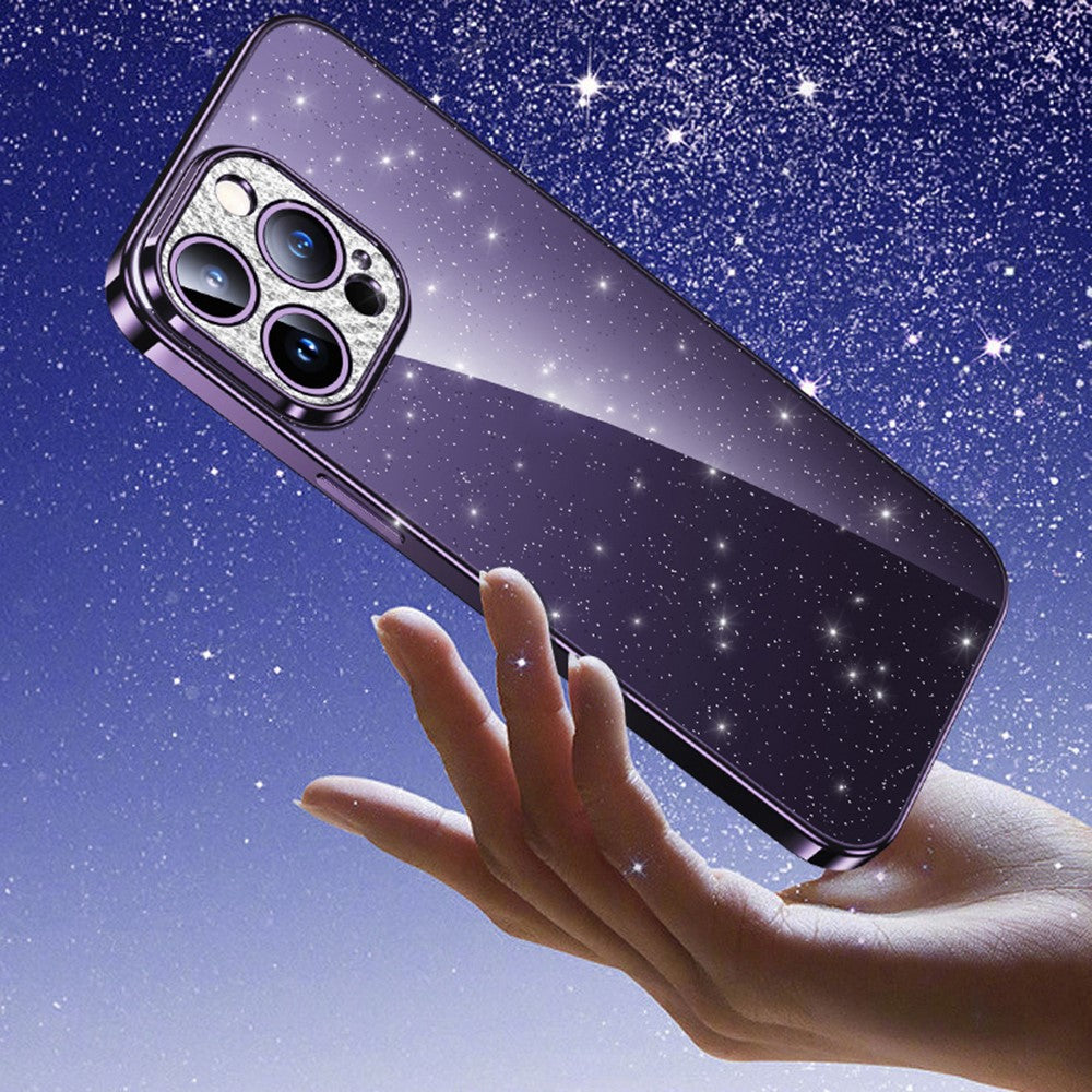 SULADA For iPhone 14 Pro Max Electroplating Phone TPU Case Rhinestone Decor Glitter Phone Cover