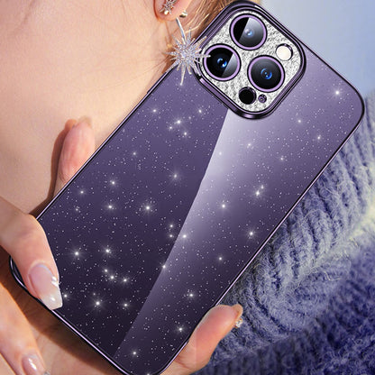 SULADA For iPhone 14 Pro Max Electroplating Phone TPU Case Rhinestone Decor Glitter Phone Cover