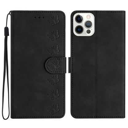 For iPhone 14 Pro Max PU Leather Stand Phone Case Butterfly Imprinted Drop-proof Wallet Cover