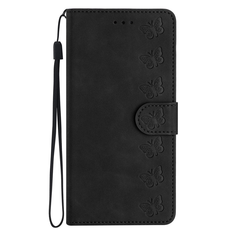 For iPhone 14 Pro Max PU Leather Stand Phone Case Butterfly Imprinted Drop-proof Wallet Cover