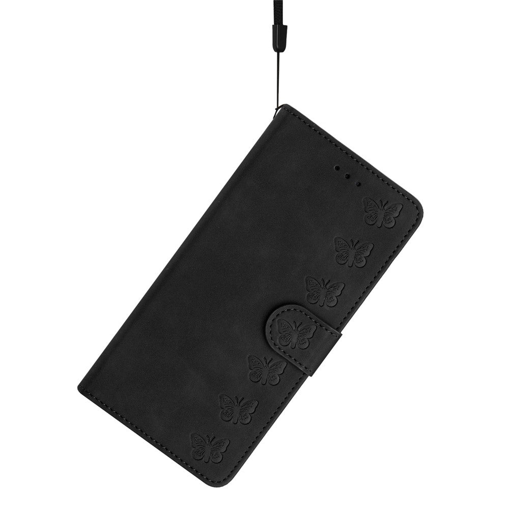 For iPhone 14 Pro Max PU Leather Stand Phone Case Butterfly Imprinted Drop-proof Wallet Cover