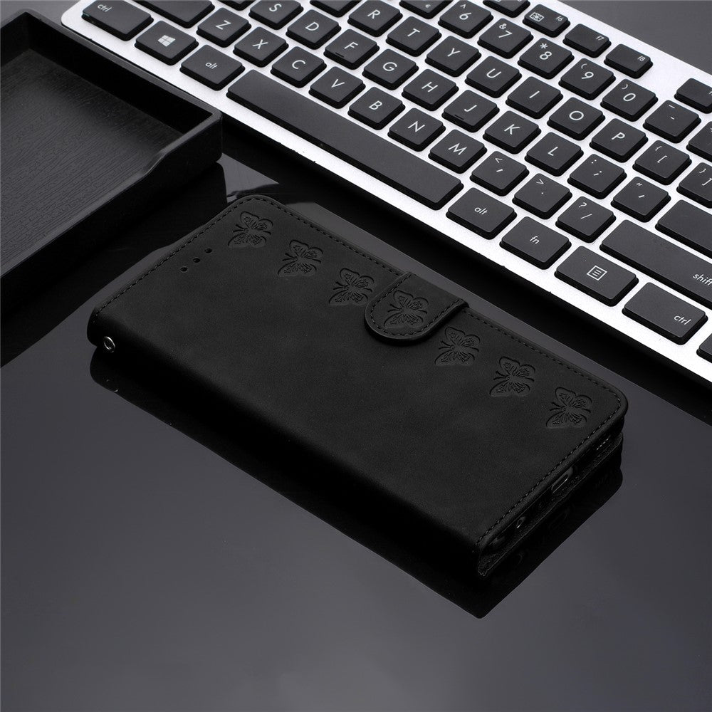 For iPhone 14 Pro Max PU Leather Stand Phone Case Butterfly Imprinted Drop-proof Wallet Cover