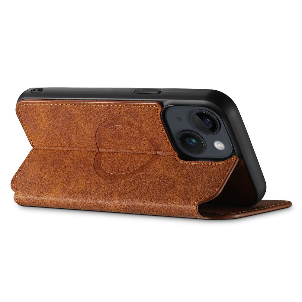 SUTENI J06 Wallet Phone Case for iPhone 14 Plus , Magnetic PU Leather Stand Cover Compatible with MagSafe Charger