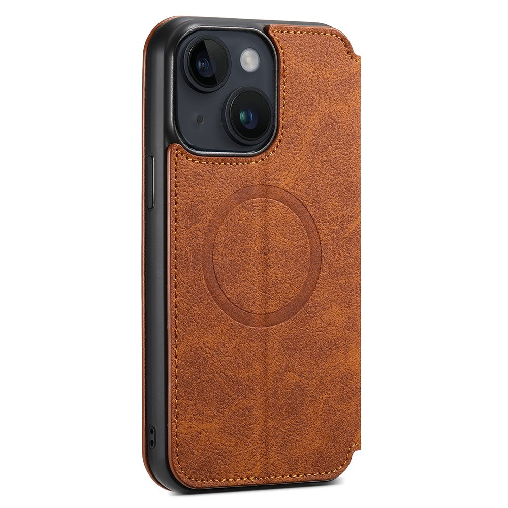 SUTENI J06 Wallet Phone Case for iPhone 14 Plus , Magnetic PU Leather Stand Cover Compatible with MagSafe Charger