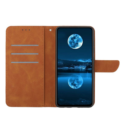 HT05 Full Protection Cover for iPhone 14 Plus Skin-touch PU Leather Wallet Phone Flip Case with Strap