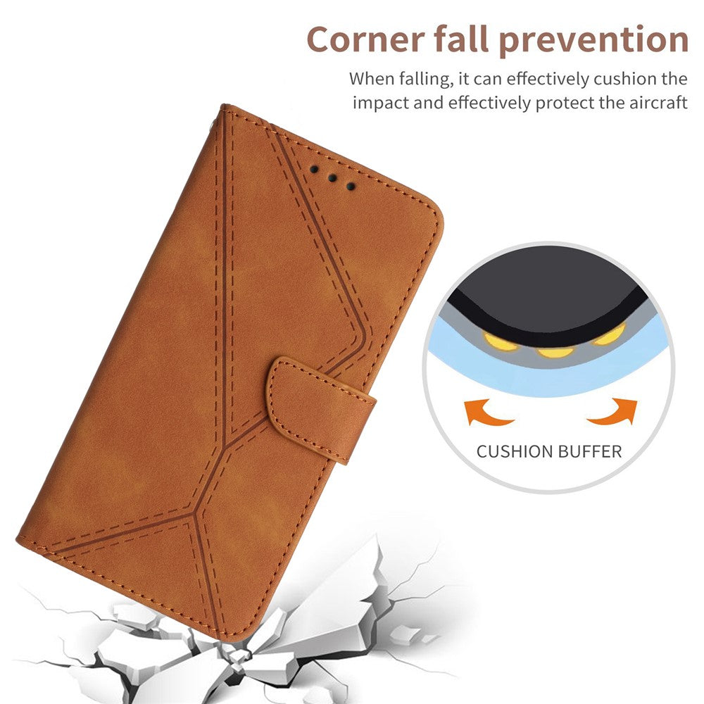 HT05 Full Protection Cover for iPhone 14 Plus Skin-touch PU Leather Wallet Phone Flip Case with Strap