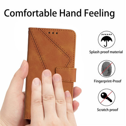 HT05 Full Protection Cover for iPhone 14 Plus Skin-touch PU Leather Wallet Phone Flip Case with Strap
