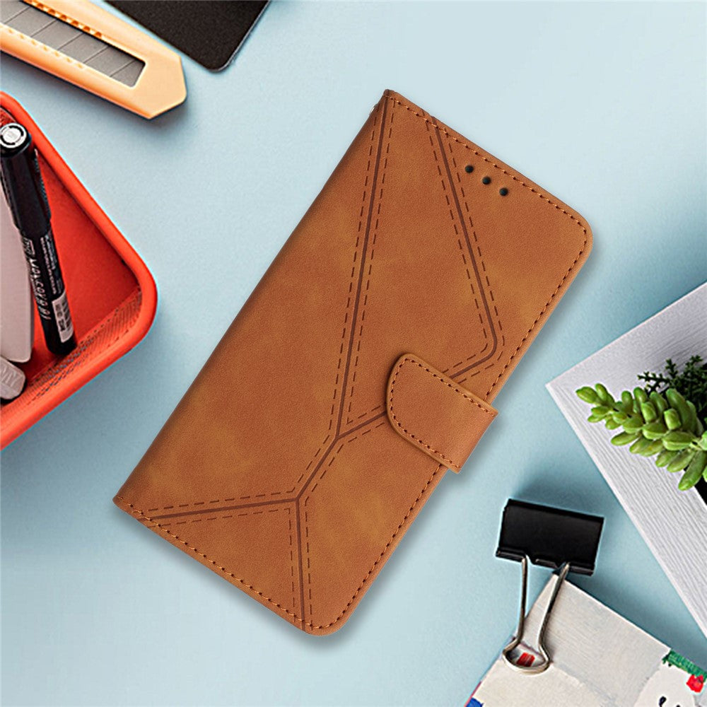 HT05 Full Protection Cover for iPhone 14 Plus Skin-touch PU Leather Wallet Phone Flip Case with Strap