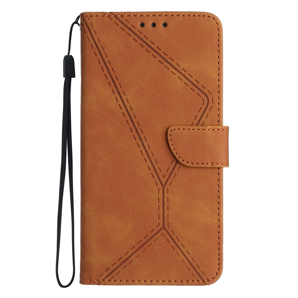 HT05 Full Protection Cover for iPhone 14 Plus Skin-touch PU Leather Wallet Phone Flip Case with Strap