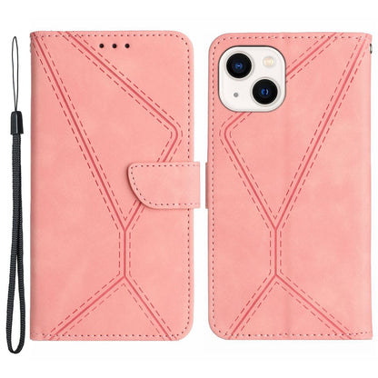 HT05 Full Protection Cover for iPhone 14 Plus Skin-touch PU Leather Wallet Phone Flip Case with Strap