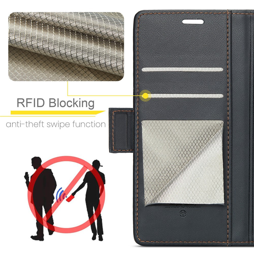 For iPhone 14 Pro Max Leather Case CASEME 023 RFID Blocking 3 Card Slot Mobile Cover