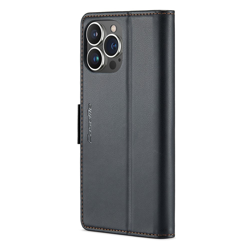 For iPhone 14 Pro Max Leather Case CASEME 023 RFID Blocking 3 Card Slot Mobile Cover
