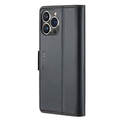 For iPhone 14 Pro Max Leather Case CASEME 023 RFID Blocking 3 Card Slot Mobile Cover