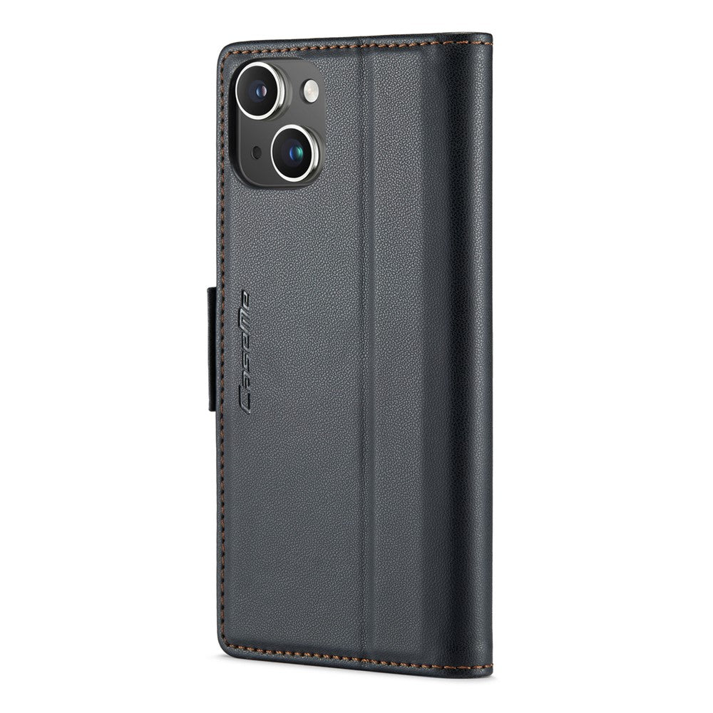For iPhone 14 Leather Case CASEME 023 RFID Blocking 3 Card Slot Mobile Cover