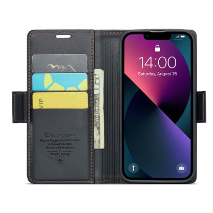 For iPhone 14 Leather Case CASEME 023 RFID Blocking 3 Card Slot Mobile Cover