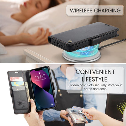 For iPhone 14 Leather Case CASEME 023 RFID Blocking 3 Card Slot Mobile Cover