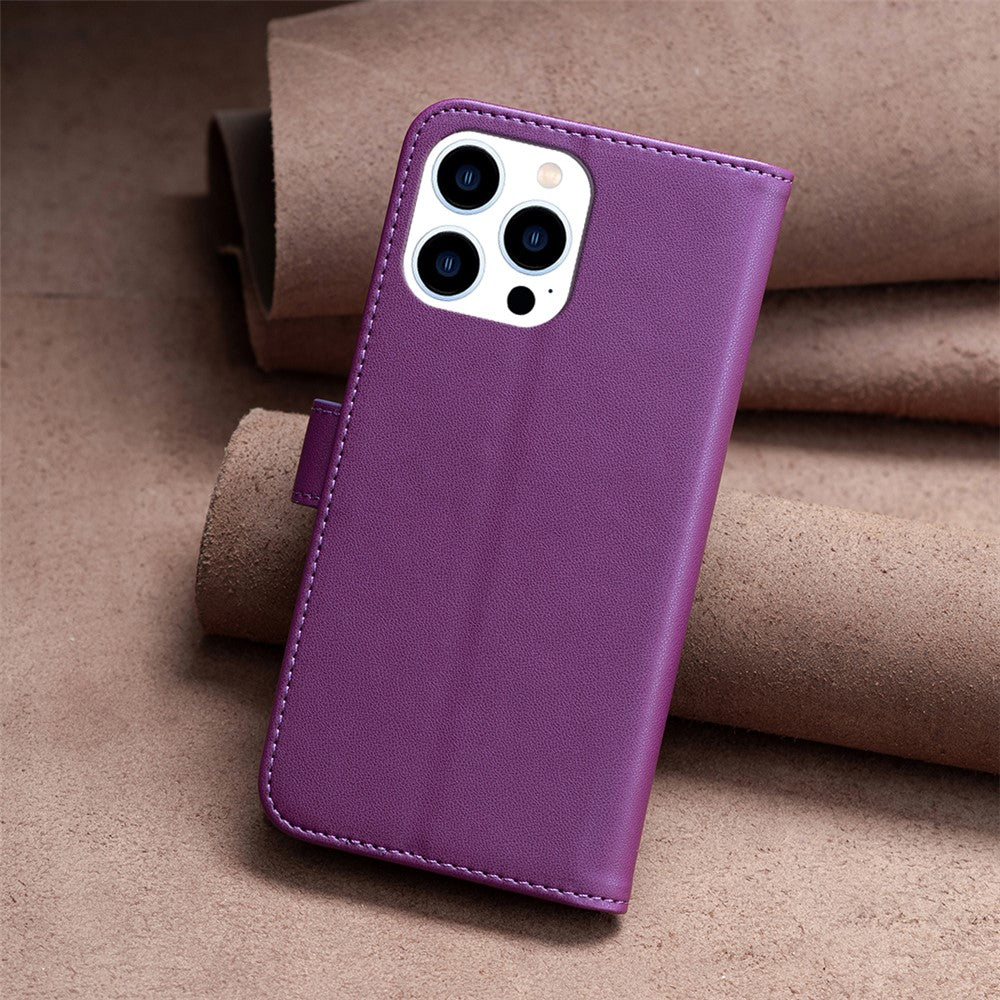 BINFEN COLOR BF17 For iPhone 14 Pro Max PU Leather Flip Wallet Case Folding Stand Phone Cover