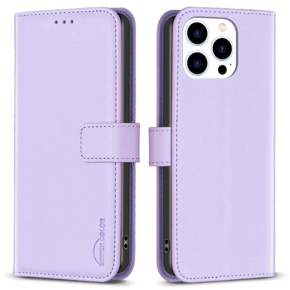 BINFEN COLOR BF17 For iPhone 14 Pro Max PU Leather Flip Wallet Case Folding Stand Phone Cover