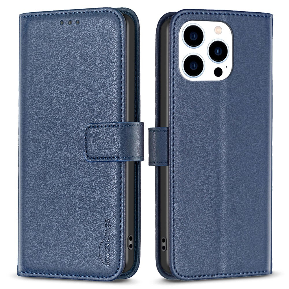 BINFEN COLOR BF17 For iPhone 14 Pro Max PU Leather Flip Wallet Case Folding Stand Phone Cover