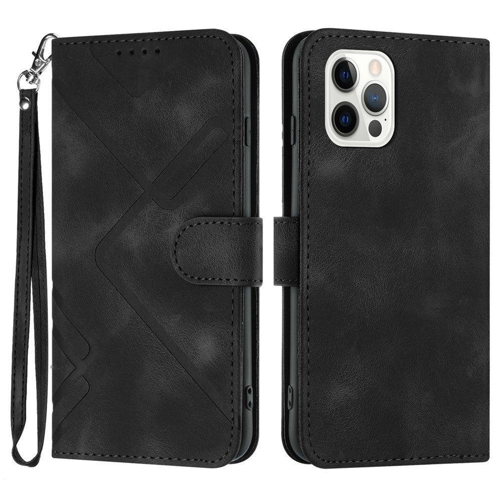 YX0040 For iPhone 14 Pro Max Leather Wallet Phone Case Imprinted Stand Protective Cover
