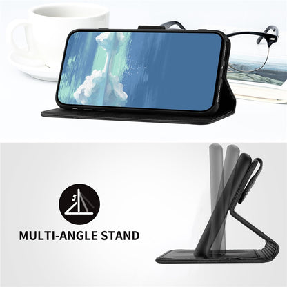 YX0040 For iPhone 14 Pro Max Leather Wallet Phone Case Imprinted Stand Protective Cover