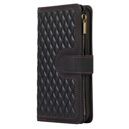 For iPhone 14 Pro Max PU Leather 9 Card Slots Phone Case Imprinted Zipper Pocket Wallet Cover with Stand