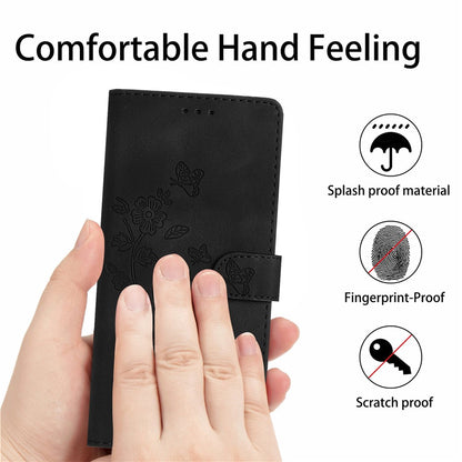 For iPhone 14 Pro Max Flower Imprint Phone Cover PU Leather Wallet Stand Case
