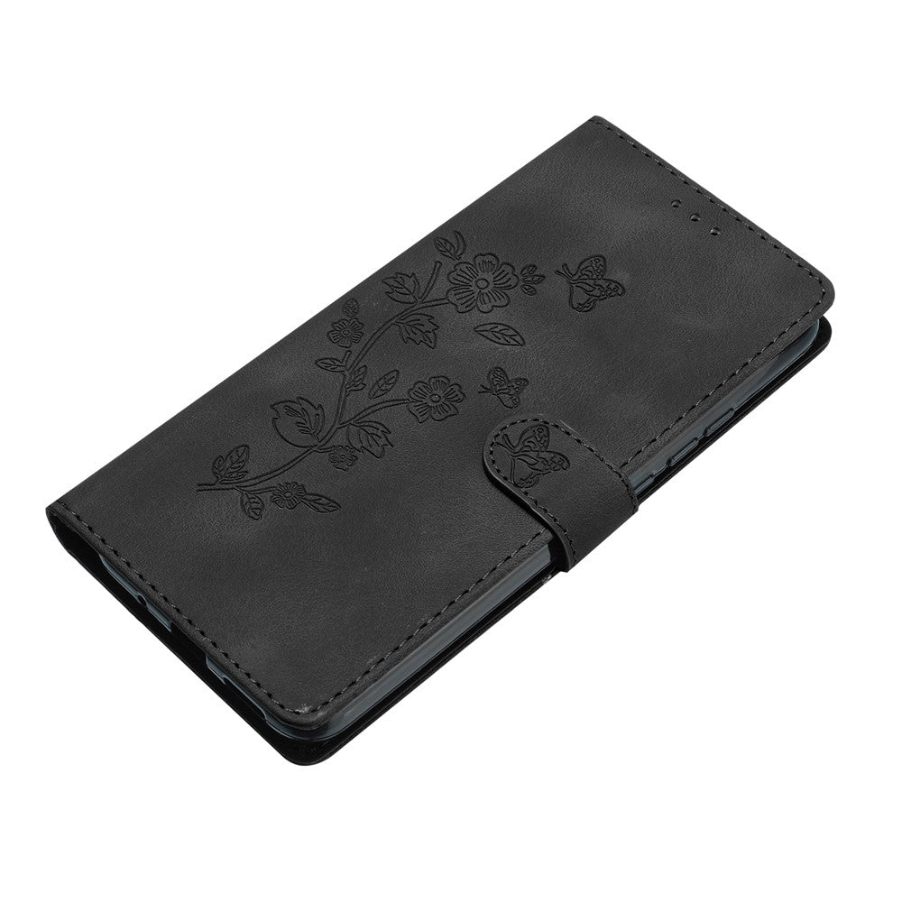 For iPhone 14 Pro Max Flower Imprint Phone Cover PU Leather Wallet Stand Case