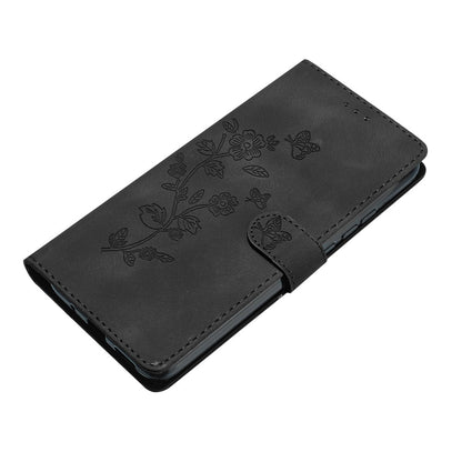 For iPhone 14 Pro Max Flower Imprint Phone Cover PU Leather Wallet Stand Case