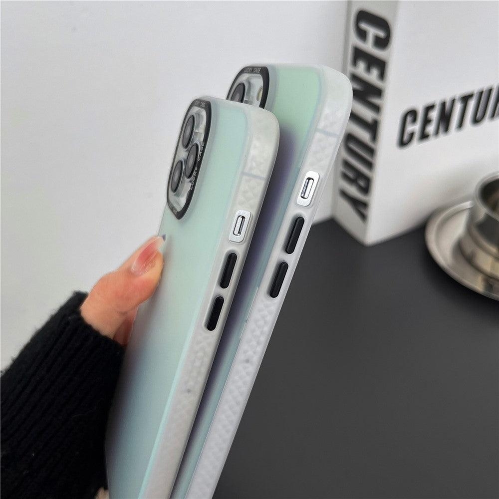 For iPhone 14 Pro Max Laser Discoloration Design Mobile Phone Case Hard PC Flexible TPU Phone Cover Shell