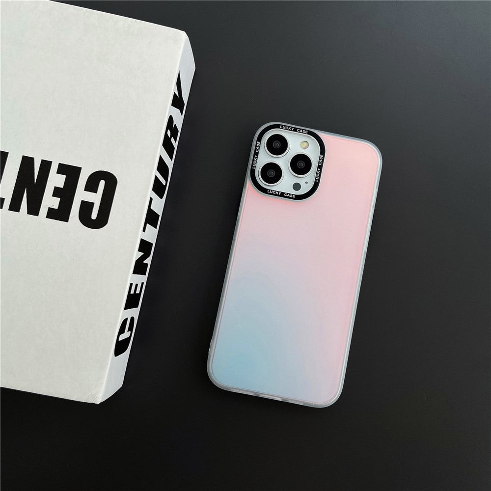 For iPhone 14 Pro Max Laser Discoloration Design Mobile Phone Case Hard PC Flexible TPU Phone Cover Shell