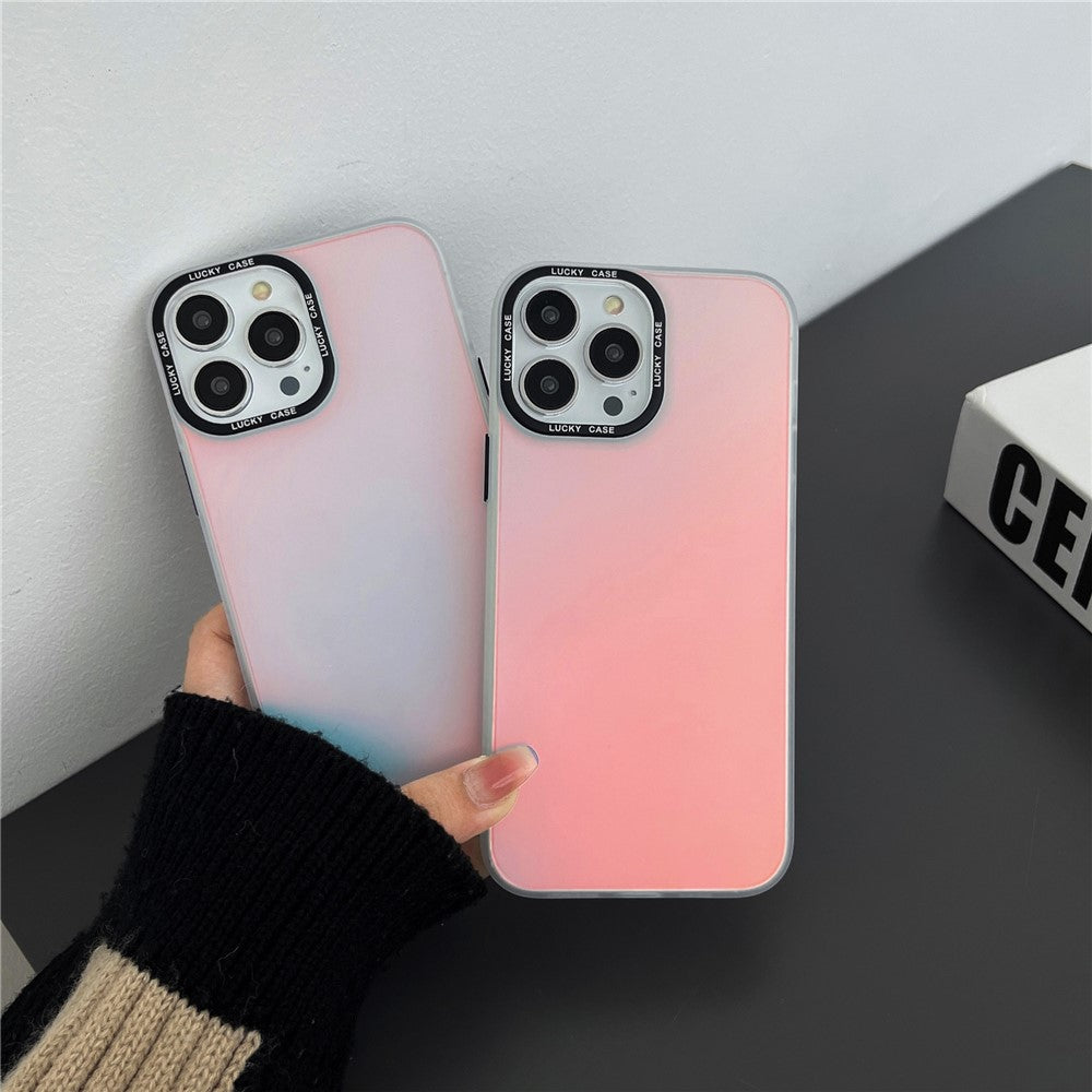 For iPhone 14 Pro Max Laser Discoloration Design Mobile Phone Case Hard PC Flexible TPU Phone Cover Shell