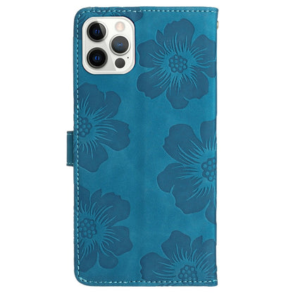 For iPhone 14 Pro Max Flowers Pattern Phone Case PU Leather Flip Stand Wallet Cover